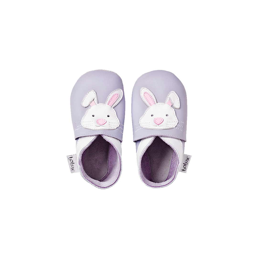 Kapcie Skórzane Z Króliczkiem BOBUX 4158 LIGHT PURPLE RABBIT SOFT SOLE