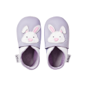 Kapcie Skórzane Z Króliczkiem BOBUX 4158 LIGHT PURPLE RABBIT SOFT SOLE