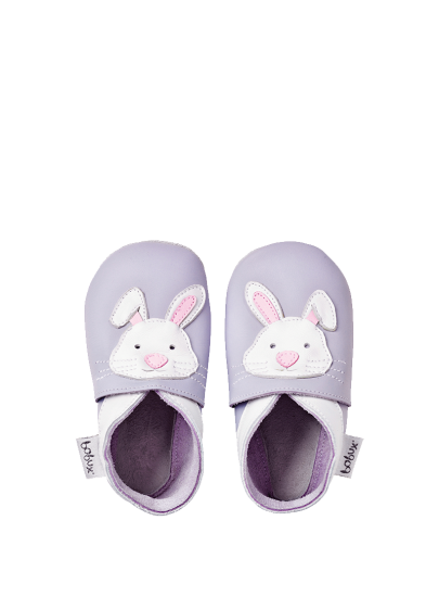 Kapcie Skórzane Z Króliczkiem BOBUX 4158 LIGHT PURPLE RABBIT SOFT SOLE