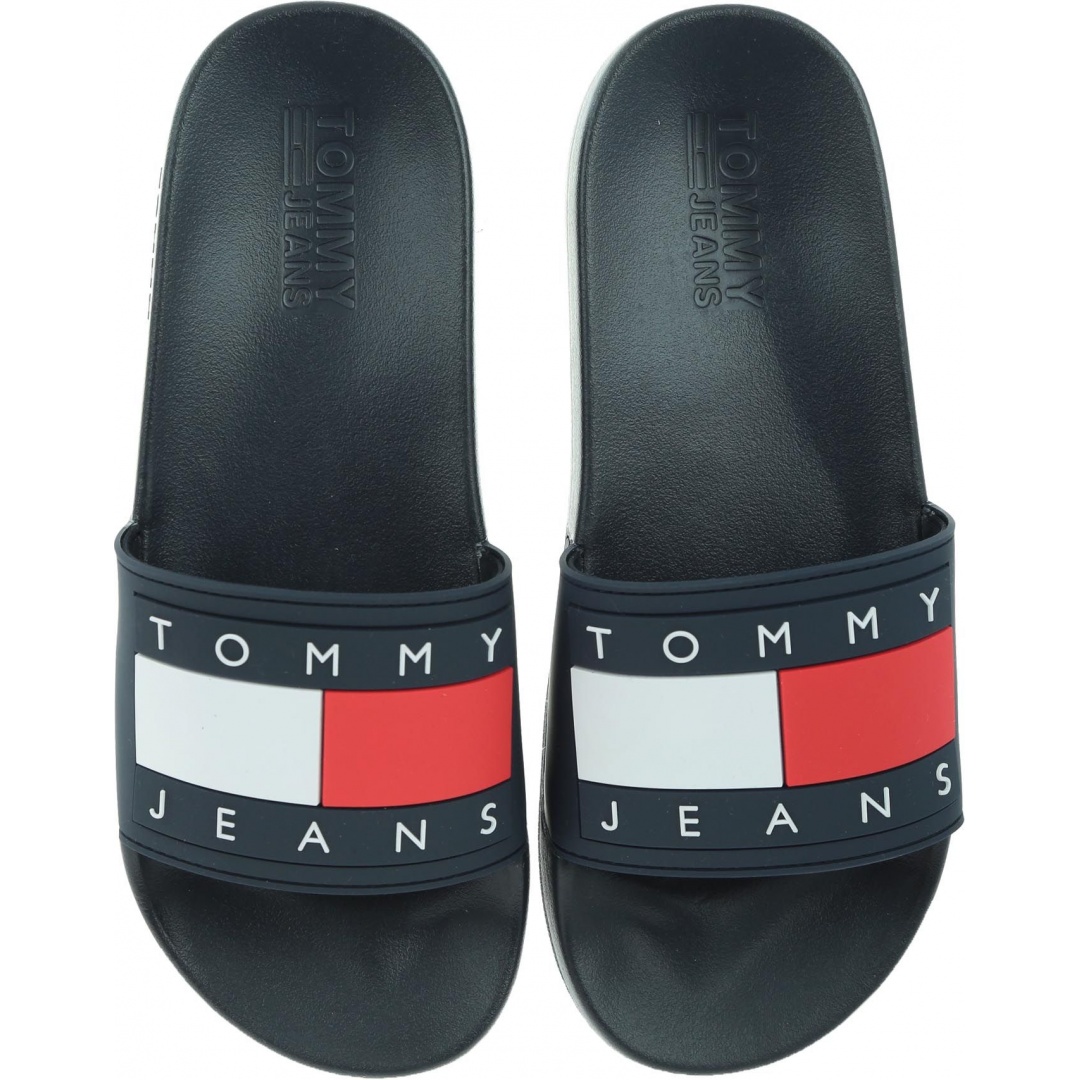 Granatowe Klapki TOMMY HILFIGER Tommy Jeans Flag Poo EM0EM00284 403