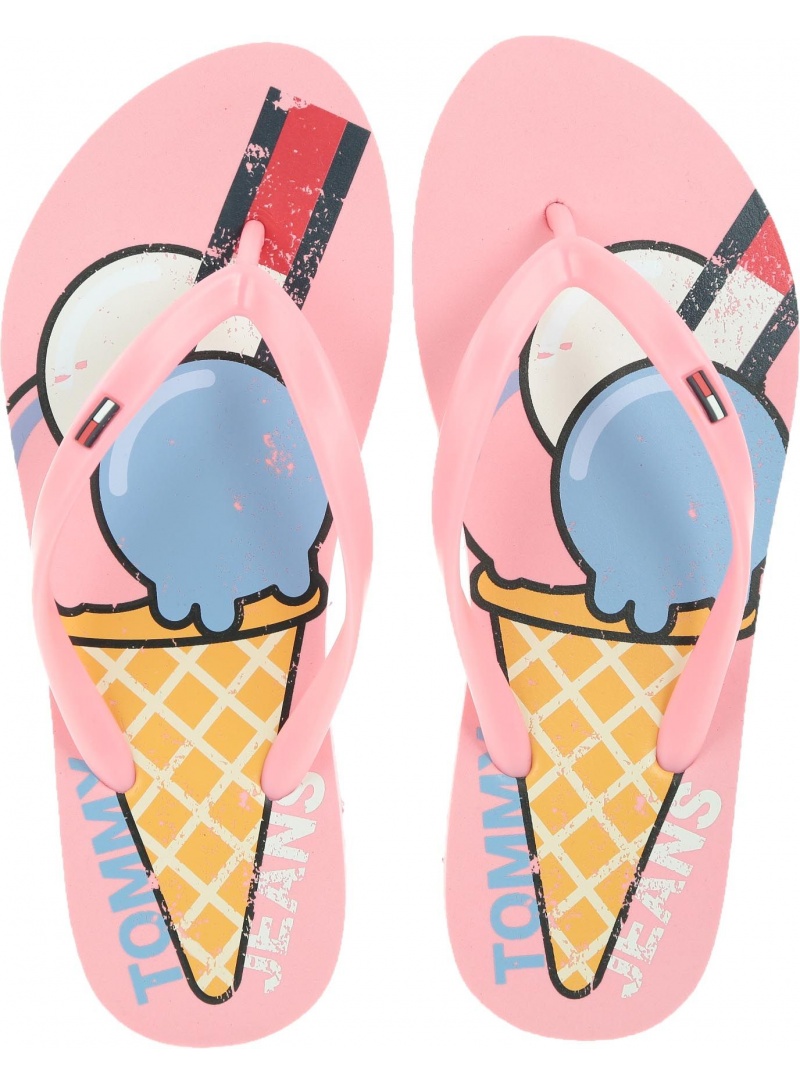 Różowe Japonki TOMMY HILFIGER Ice Cream Beach Sand EN0EN00467 669