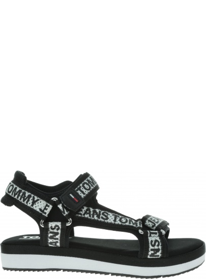 Czarne Sandały TOMMY HILFIGER Mesh Webbing Sporty EN0EN00568 990