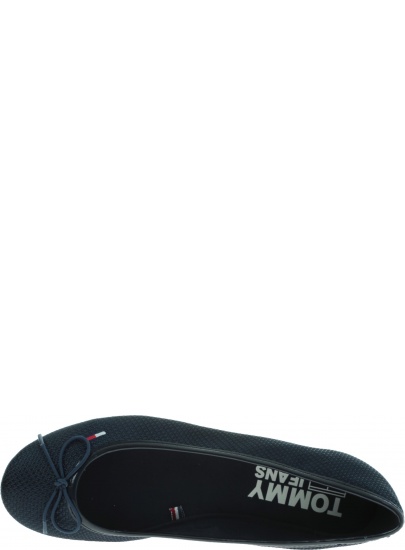 Granatowe Baleriny TOMMY HILFIGER Material Mix Balleri EN0EN00570 403