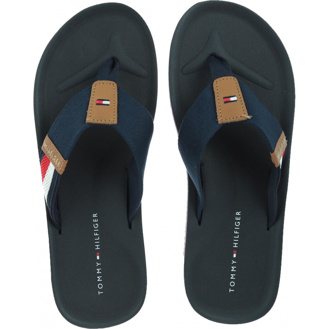 Granatowe Japonki TOMMY HILFIGER Corporate Stripe Bea FM0FM02079 403