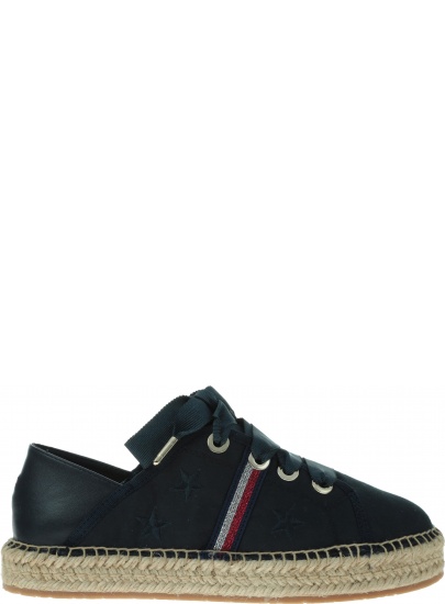 Granatowe Espadryle TOMMY HILFIGER Flat Espadrille Corp FW0FW03801 403