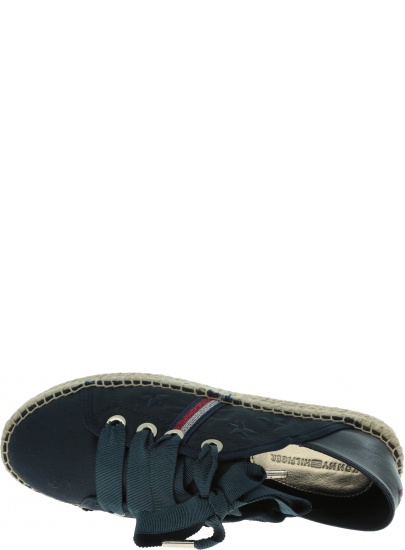 Granatowe Espadryle TOMMY HILFIGER Flat Espadrille Corp FW0FW03801 403
