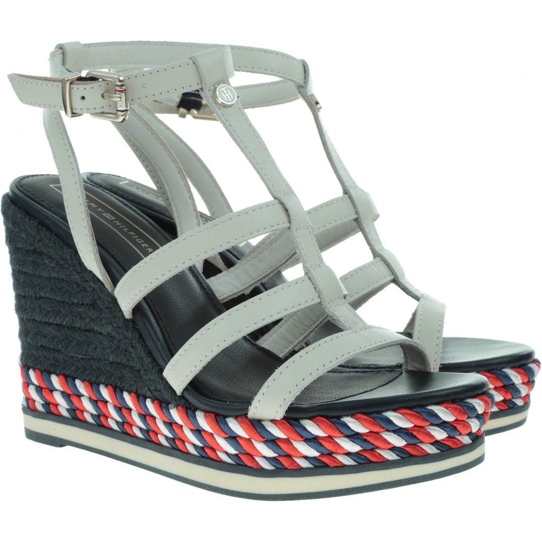 Białe Espadryle TOMMY HILFIGER Colorful Rope Wedge FW0FW03821 121