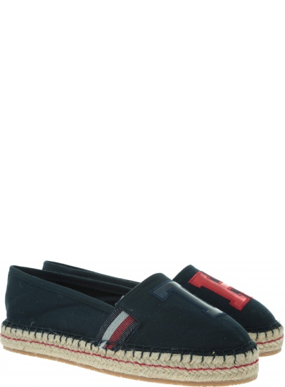 Granatowe Espadryle TOMMY HILFIGER Th Patch Espadrille FW0FW03846 403