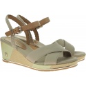 Brązowe Sandały TOMMY HILFIGER Printed Mid Wedge Sa FW0FW03933 068