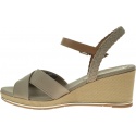 Brązowe Sandały TOMMY HILFIGER Printed Mid Wedge Sa FW0FW03933 068