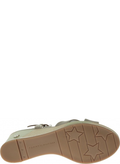 Brązowe Sandały TOMMY HILFIGER Printed Mid Wedge Sa FW0FW03933 068