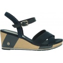 Granatowe Sandały TOMMY HILFIGER Printed Mid Wedge Sa FW0FW03933 403