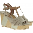 Beżowe Espadryle TOMMY HILFIGER Printed Wedge Sandal FW0FW03934 068