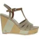 Beżowe Espadryle TOMMY HILFIGER Printed Wedge Sandal FW0FW03934 068