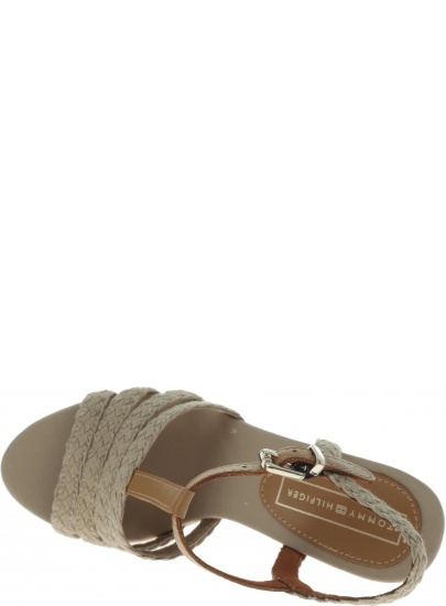 Beżowe Espadryle TOMMY HILFIGER Printed Wedge Sandal FW0FW03934 068