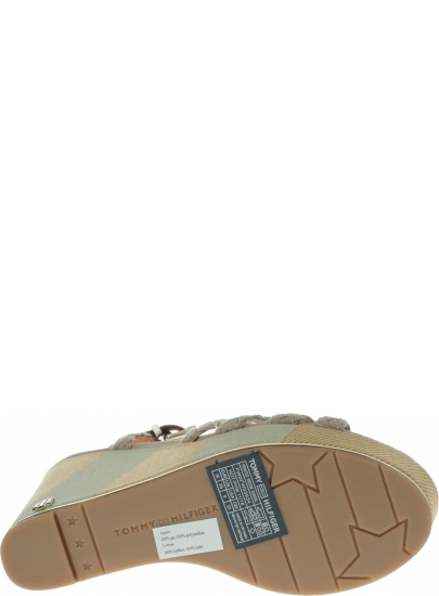 Beżowe Espadryle TOMMY HILFIGER Printed Wedge Sandal FW0FW03934 068
