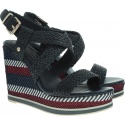 Granatowe Espadryle TOMMY HILFIGER Tommy Raffia Wedge S FW0FW03942 403