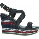 Granatowe Espadryle TOMMY HILFIGER Tommy Raffia Wedge S FW0FW03942 403