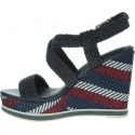 Granatowe Espadryle TOMMY HILFIGER Tommy Raffia Wedge S FW0FW03942 403