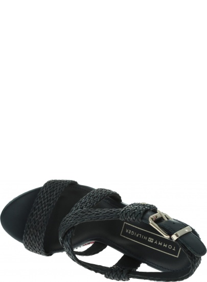 Granatowe Espadryle TOMMY HILFIGER Tommy Raffia Wedge S FW0FW03942 403
