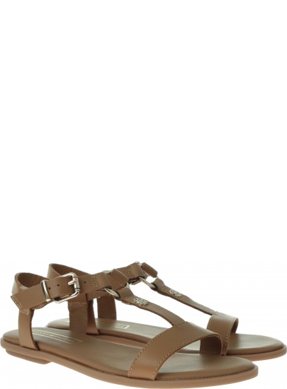 Brązowe Sandały TOMMY HILFIGER Elevated Leather Fla FW0FW03946 929