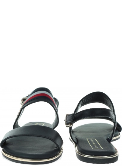 Granatowe Sandały TOMMY HILFIGER Flat Sandal Corporat FW0FW04049 403