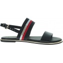 Granatowe Sandały TOMMY HILFIGER Flat Sandal Corporat FW0FW04049 403