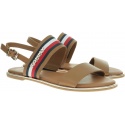Brązowe Sandały TOMMY HILFIGER Flat Sandal Corporat FW0FW04049 929
