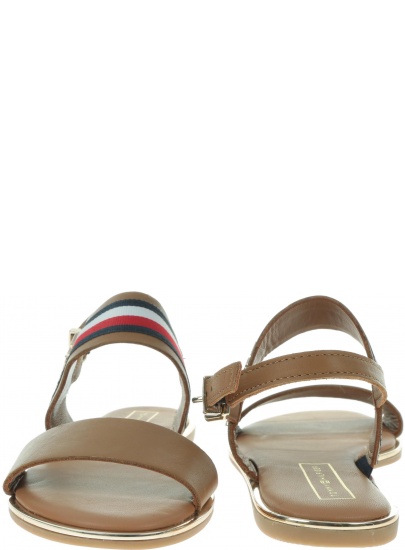 Brązowe Sandały TOMMY HILFIGER Flat Sandal Corporat FW0FW04049 929