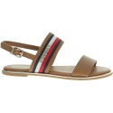 Brązowe Sandały TOMMY HILFIGER Flat Sandal Corporat FW0FW04049 929