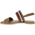 Brązowe Sandały TOMMY HILFIGER Flat Sandal Corporat FW0FW04049 929