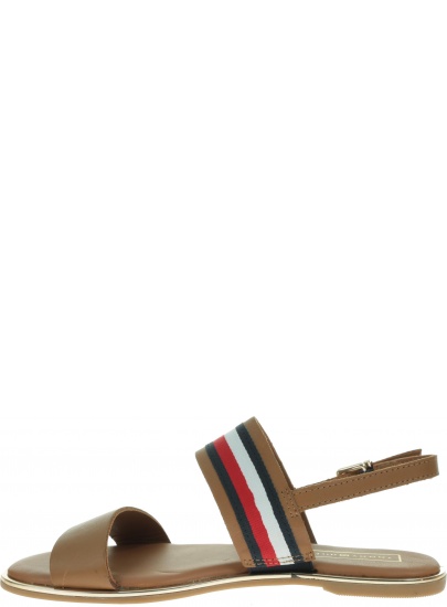 Brązowe Sandały TOMMY HILFIGER Flat Sandal Corporat FW0FW04049 929