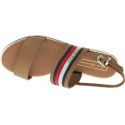 Brązowe Sandały TOMMY HILFIGER Flat Sandal Corporat FW0FW04049 929