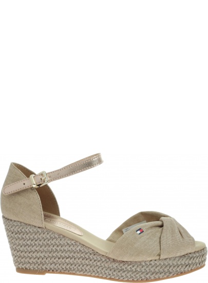 Beżowe Espadryle TOMMY HILFIGER Iconic Elba Metallic FW0FW04079 932
