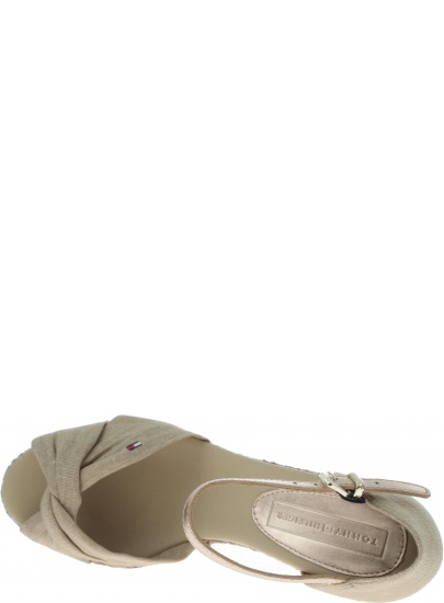 Beżowe Espadryle TOMMY HILFIGER Iconic Elba Metallic FW0FW04079 932