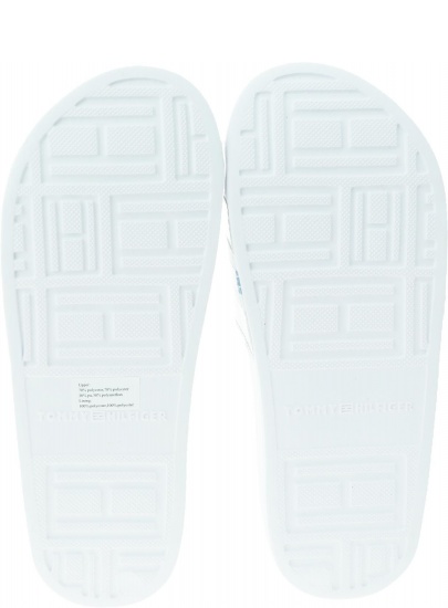 Białe Klapki TOMMY HILFIGER Pool Slide Shiny Iridescent FW0FW04086 White