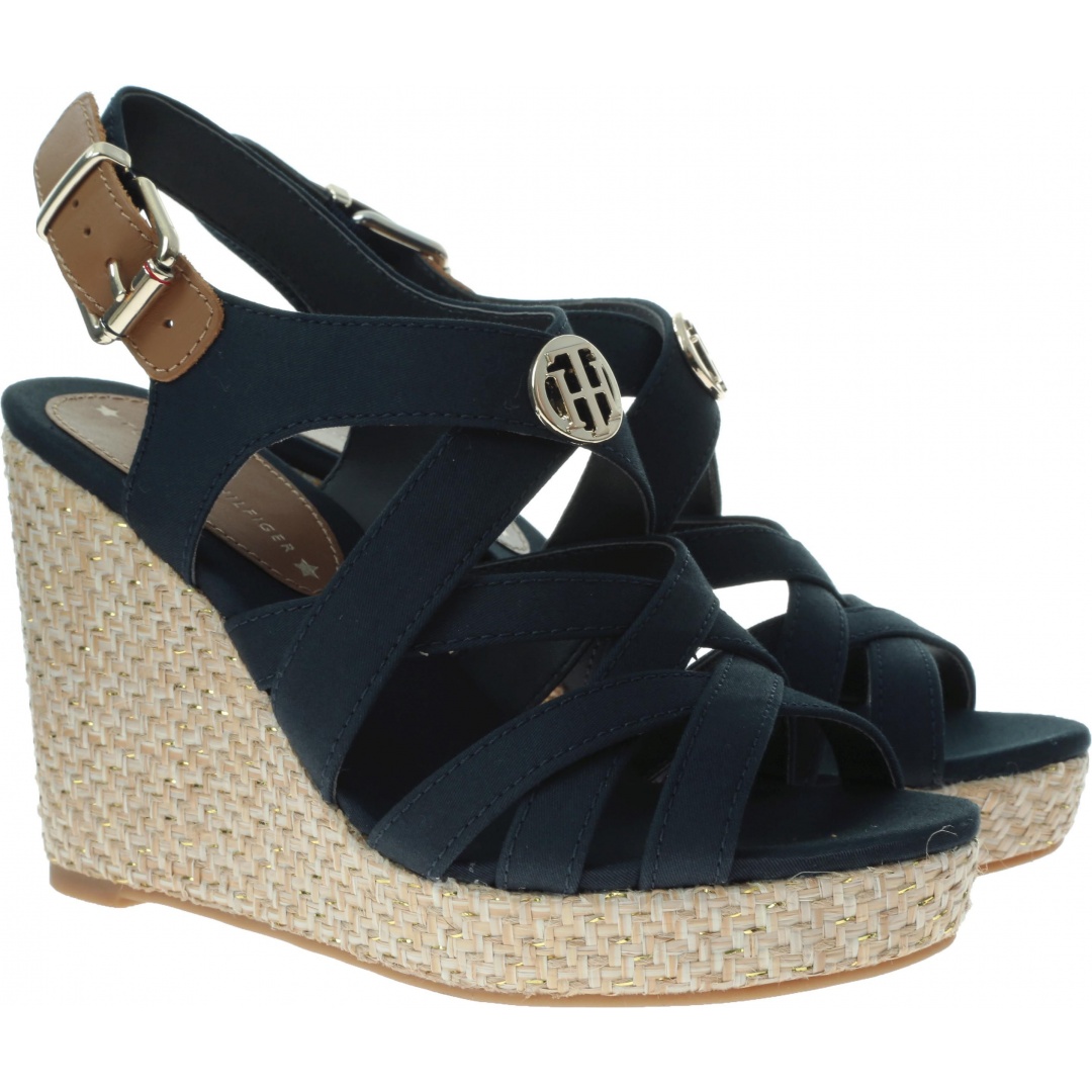 Granatowe Espadryle TOMMY HILFIGER Iconic Elena Sandal FW0FW04104 403