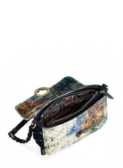 Listonoszka ANEKKE Couture Blue Textile Shoulder Bag 29883-22