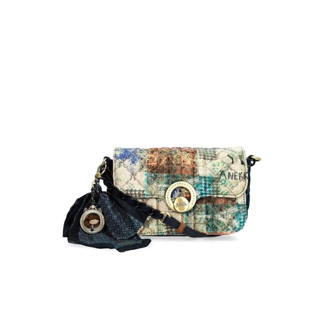 Listonoszka ANEKKE Couture Blue Textile Shoulder Bag 29883-22