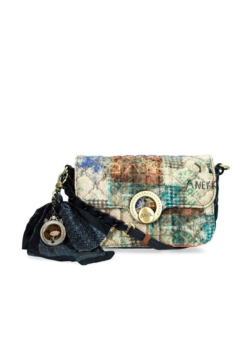 Listonoszka ANEKKE Couture Blue Textile Shoulder Bag 29883-22