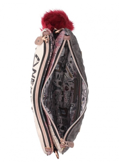 Listonoszka ANEKKE Couture Beige Textile Shoulder Bag 29882-59