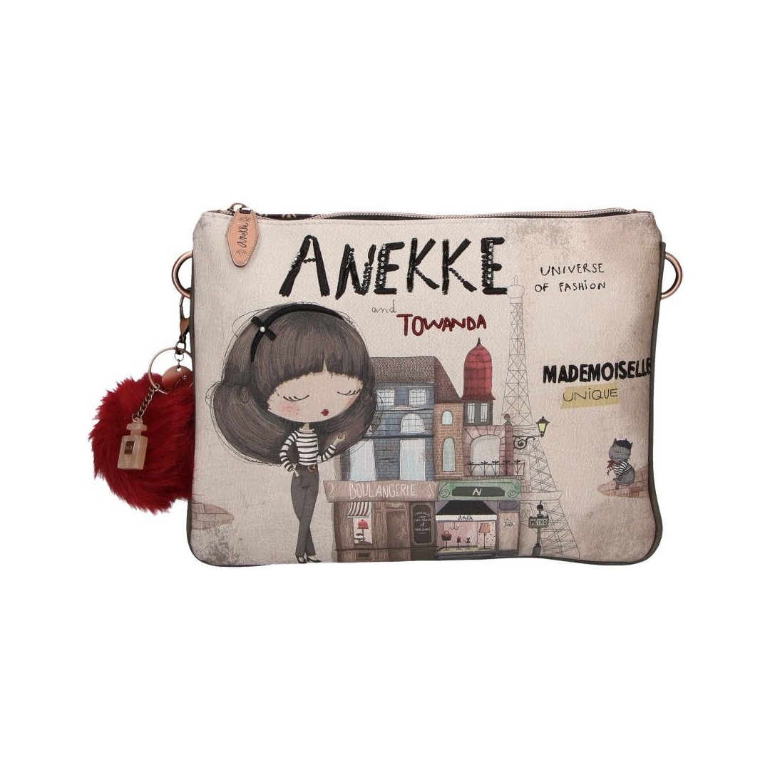 Listonoszka ANEKKE Couture Beige Textile Shoulder Bag 29882-59