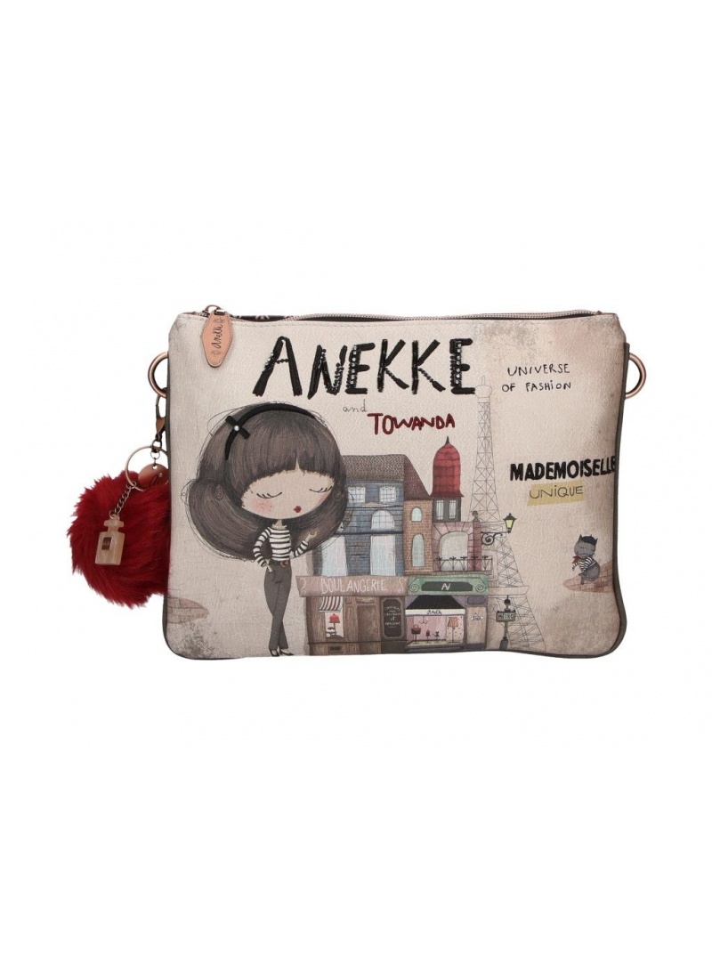 Listonoszka ANEKKE Couture Beige Textile Shoulder Bag 29882-59
