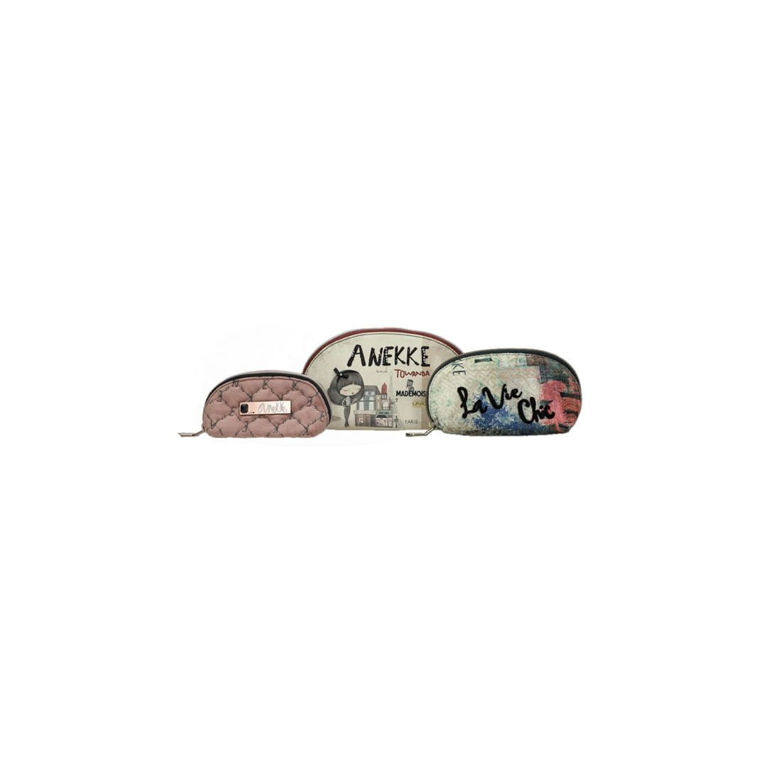 Zestaw Kosmetyczek ANEKKE Couture Beig Textile Toiletry Bags-3 Sizes
