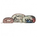 Zestaw Kosmetyczek ANEKKE Couture Beig Textile Toiletry Bags-3 Sizes