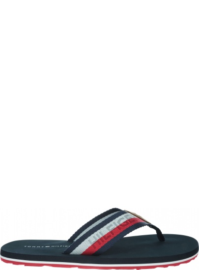 Granatowe Japonki TOMMY HILFIGER Corporate Webbing Beach Sandal FM0FM02266