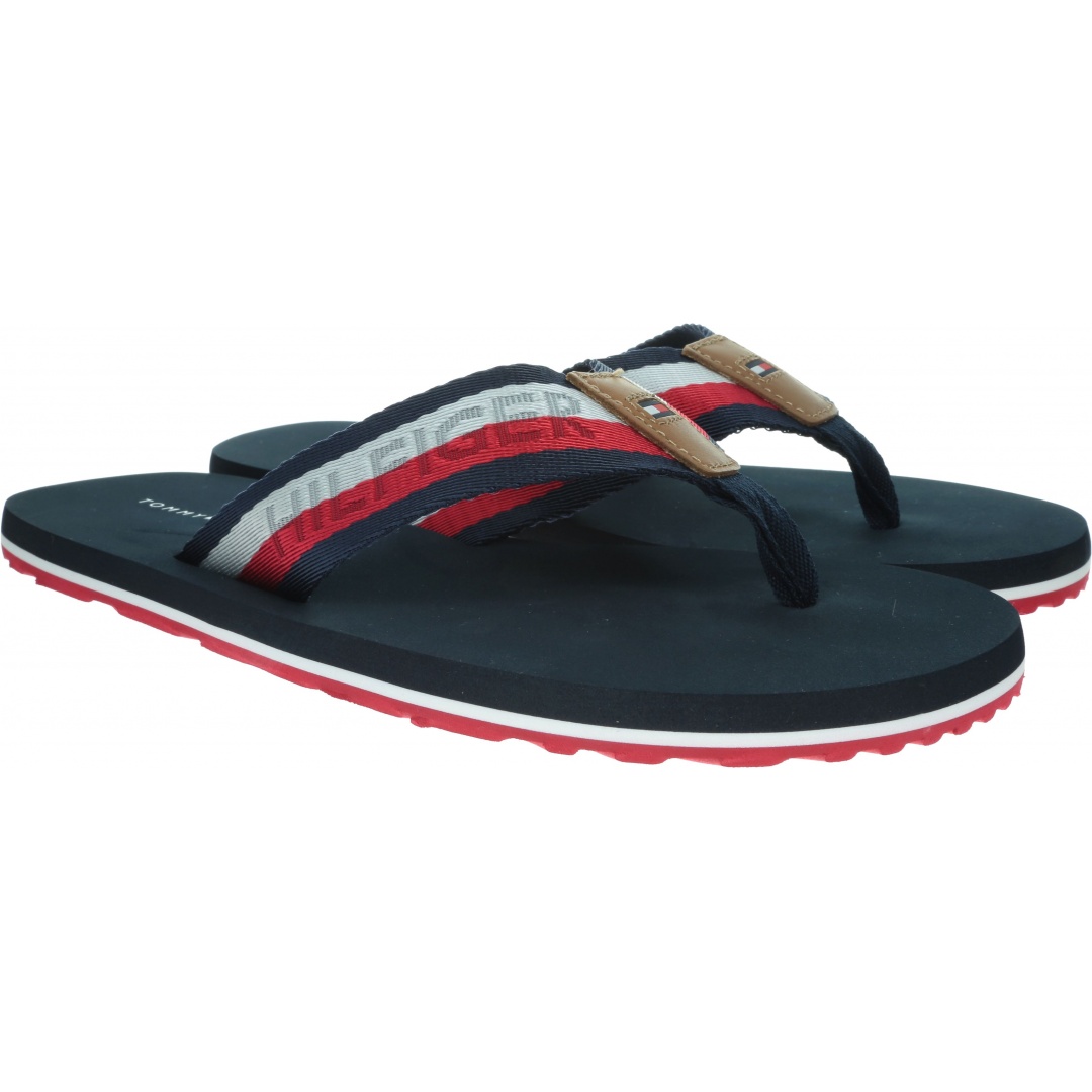 Granatowe Japonki TOMMY HILFIGER Corporate Webbing Beach Sandal FM0FM02266