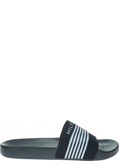 Granatowe Klapki TOMMY HILFIGER Corporate Knit Poolside FM0FM02346 403