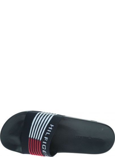 Granatowe Klapki TOMMY HILFIGER Corporate Knit Poolside FM0FM02346 403