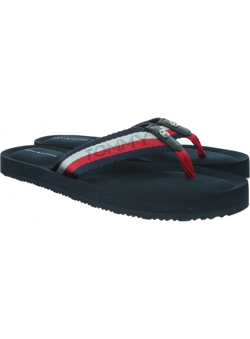 Granatowe Japonki TOMMY HILFIGER Colorful Tommy Comfy Sandal FW0FW04235 020